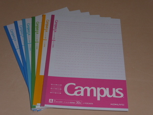 Ｂ５キャンパスノート（ドット入り理系線）　Ａ罫３０枚　 ６冊セット
