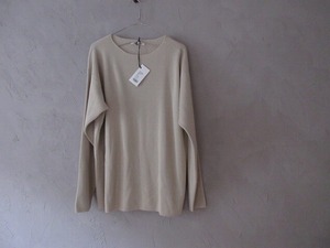 22s/s AURALEE オーラリー HIGH GAUGE WOOL COTTON RIB KNIT BOAT-NECK P/O