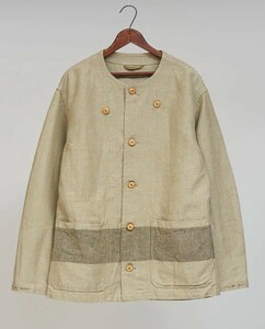 【ナイジェル・ケーボン】MAN / ビーンサックボーダージャケット -ヘンプリネン / BEAN SACK BORDER JACKET -HEMP LINEN