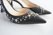 JIMMY CHOO*37.5/23.5cm24cm相当*パンプス/ミュール/サンダル/シューズ/靴*黒/ブラック*星スタッズ*_画像2