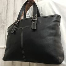 1円【極美品】コーチCOACH トートバッグ ハンドバッグ 肩掛け メンズ ビジネス 大容量 A4 書類かばん レザー 本革 黒 ブラック 持ち手調節_画像1