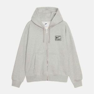 STUSSY NIKE FLEECE ZIP HOODIE グレー L 送料無料 ステューシー ナイキ パーカー