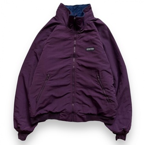 90s USA製 LANDS'END ランズエンド SQUALL JACKET スコール ジャケット 裏フリース ブルゾン シェルドシンチラ ウォームアップ M パープル