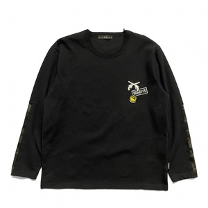 roarguns ロアーガンズ SMILE WAPPEN WAFFLE L/S T-SHIRT スマイルワッペンワッフルロングスリーブ ロンT 長袖 Tシャツ 4 ブラック