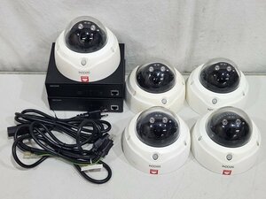 [現状品] SECOM PoE対応ネットワーク防犯カメラ DV-C2330 5台 + HU-B0230 PoEハブ 2台 通電確認のみ