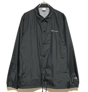 【美品】Champion コーチ ジャケット（XL）黒 チャンピオン ナイロン アウター 裏メッシュ メンズ 薄手 春 秋