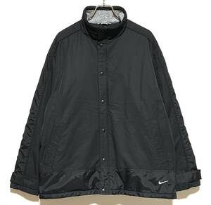 NIKE 中綿 ジャケット（L）黒 スナップ フルジップ コーチ ナイロン オールド ナイキ old NIKE