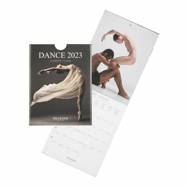ドレジャー 2023年 スモールカレンダー DANCE（壁掛け） ダンス 踊り子 アート 日本語の祝日シール付き [FSC認証]
