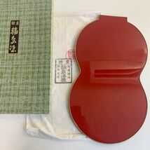 漆 漆器 漆芸 輪島塗 木製 朱 お盆 トレイ 瓢箪型 黒 金彩 工芸品 伝統工芸_画像1