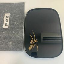 未使用品 漆 漆器 漆芸 輪島塗 蒔絵 お盆 トレイ 工芸品 伝統工芸_画像1