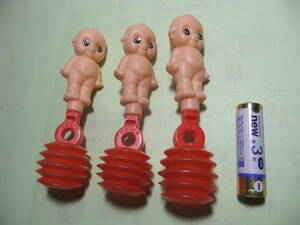 薬局　チュチュ　キューピー　ポンプ人形　３個セット　企業もの　ノベルティ　非売品　1970年代　昭和　レトロ　薬局　赤ちゃん　サト
