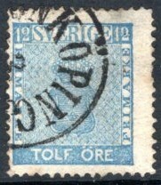 ◆504古いスウェーデン　1858-62年　紋章　１２Ｏ　ブルー　　①◆