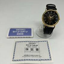 ★極美品★SEIKO セイコー 腕時計 7N21-8A00 長野オリンピック 黒文字盤 ゴールド 革ベルト 保証書付き セイコーウォッチ _画像1