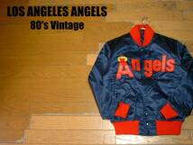 80sビンテージLOS ANGELES ANGELS by MIZUNOナイロン中綿スタジャン美品S正規エンジェルスMLBミズノアワードジャケット大谷翔平_画像1