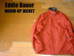 Eddie BauerナイロンxフリースWARM-UP JACKETウォームアップジャケット美品Mレンガ正規エディーバウアーシェルドシンチラロスガトス