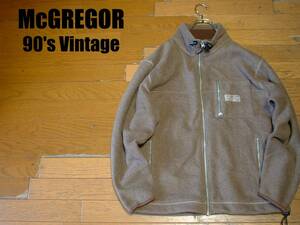 90sビンテージMcGREGORジップアップフリースジャケットLボアジャン DYERSBURG正規マクレガーVINTAGEカバーオールAMERICAN SPIRITレトロX