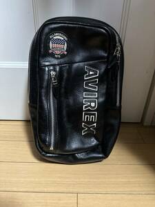 AVIREX (アヴィレックス) AVX5629 BULTO VARSITY LEATHER ONE SHOULDER BAG ブルト バーシティー レザー ワンショルダーバッグ 10BLACK