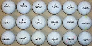 ロストボール HONMA(本間) D1他 ホワイトボール 18個セット サイト内のゴルフボール組合せにて2セット(36個)まで同梱可能