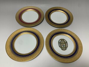 [宝]見事な逸品! FABERGE(ファベルジュ)・金彩中皿4枚まとめて。美品! 洋食器。綺麗ですね。