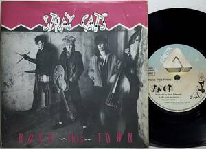 【英7】 STRAY CATS ストレイキャッツ / ROCK THIS TOWN / CAN'T HURRY LOVE / TAPE ONE 刻印 1981 UK盤 7インチレコード EP 45 試聴済