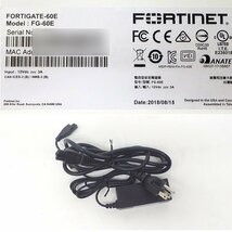 ＃Fortinet/フォーティネット Fortigate-60E (FG-60E) ファイアウォール ACアダプタ付属 初期化済 No.12_画像4