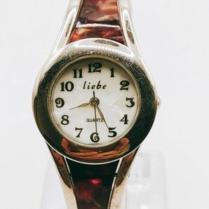 #44 liebe リエべ 腕時計 クウォーツ 3針 シェル文字盤 ブレス バングル 時計 とけい トケイ アクセサリー レトロ