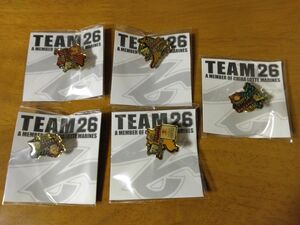 千葉ロッテ　TEAM26 2016年　ビジターピンバッチ　5点セット