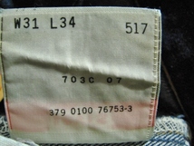 米国製 517-03 w31 (79x71位) 濃紺 美品 ブーツカット Levi’s リーバイス 2000年1月製_画像6