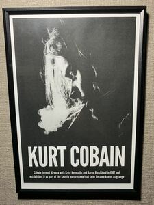 カートコバーン ニルバーナ Kurt Cobain A4 額付き 送料込み