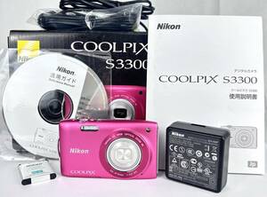 ★極上美品★ NIKON ニコン COOLPIX S3300 箱 CD 充電器 バッテリー 備品多数#1875#0005#0026#