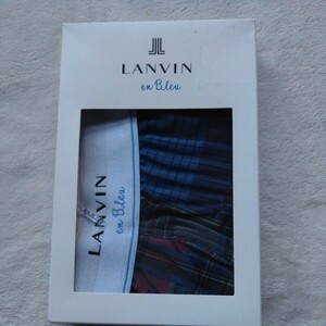 新品 LANVIN en Blue ボクサーブリーフ 前開き 日本製 Ｍサイズ ランバン チェック 百貨店取扱 ボクサー