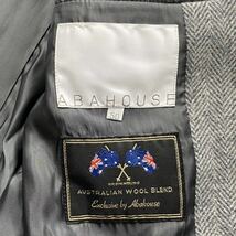 極美品/希少XL/現行タグ アバハウス ヘリンボーン チェスターコート ロングコート ウール 50 3 グレー ABAHOUSE AUSTRALIAN WOOL BLEND_画像6