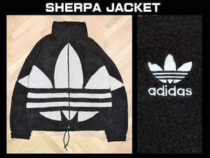 送料無料 即決【未使用】 adidas Originals ★ BIG TREFOIL SHERPA JACKET (O) ★ アディダス ボアジャケット シェルパフリース HC0325 ②