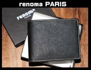 送料無料 特価即決【未使用】 renoma PARIS ★ 牛革 二つ折り財布 サフィアーノ ★ レノマ 品番2899 税込定価1万1000円