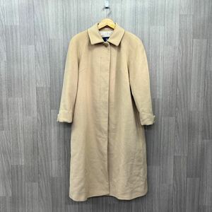 C-187 Burberry バーバリー ステンカラーコート ロングコート アウター アンゴラ70% 羊毛30% ベージュ 9 サイズ【M】