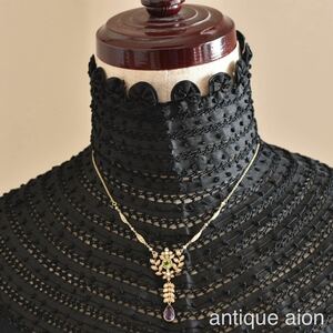  Britain antique 1890 year Victoria nK15 natural natural peridot natural amethyst natural si-do pearl. gorgeous necklace 