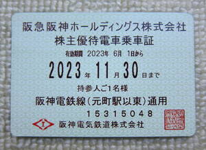 ★使用済み　阪神電鉄　株主優待乗車証　2023年11月30日まで