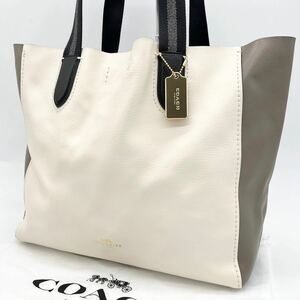 1円【未使用級】コーチCOACH ハンドバッグ トートバッグ ショルダー ビジネス 大容量 メンズ レザー A4収納 肩掛け 通勤 革 バイカラー