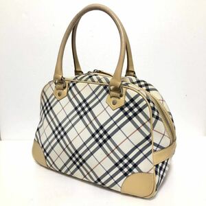 Burberry BLUE LABEL バーバリー ブルーレーベル ハンドバッグ キャンバス×レザー ベージュ チェック