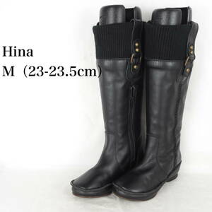 EB4117*Hina*レディースロングブーツ*M（23-23.5cm）*黒