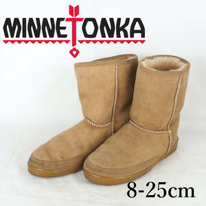 EB4141*MINNETONKA*ミネトンカ*レディースショートムートンブーツ*8-25cm*キャメル