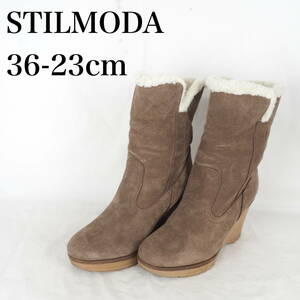 EB4142*STILMODA*スティルモーダ*レディースショートブーツ*36-23cm*茶