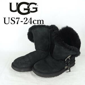 EB4151*UGG*アグ*レディースショートムートンブーツ*US7-24cm*黒