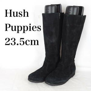 EB4177*Hush Puppies*ハッシュパピー*レディースロングブーツ*23.5cm*黒