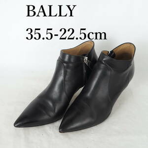 EB4347*BALLY*バリー*レディースショートブーツ*35.5-22.5cm*黒