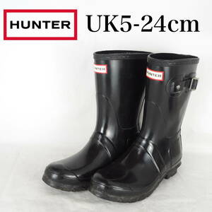 EB4370*HUNTER*ハンター*レディースレインブーツ*UK5-24cm*黒