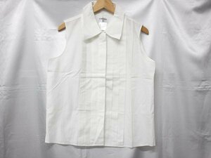 * beautiful goods CHANEL / Chanel sleeveless shirt shell button lady's white size : 42 140972