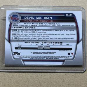 Devin Saltiban 1st Bowman Auto 2023 Bowman Draft Baseball Chrome Topps MLB Autograph 直筆サインの画像2