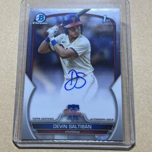 Devin Saltiban 1st Bowman Auto 2023 Bowman Draft Baseball Chrome Topps MLB Autograph 直筆サインの画像1
