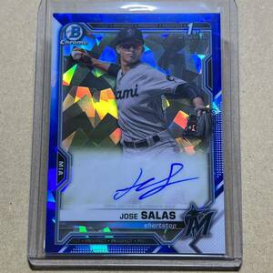 Jose Salas 1st Bowman Auto 2021 Bowman Sapphire Baseball Topps MLB Autograph 直筆サイン